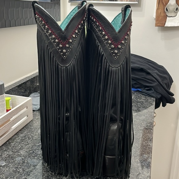 RARE FIND!!!! Corral Crystal fringe cowboy boots - Picture 8 of 10